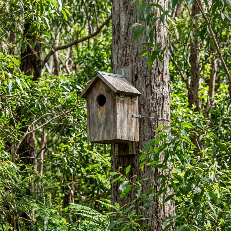 Animal nesting box installed as a humane alternative to a Sandhurst roof cavity